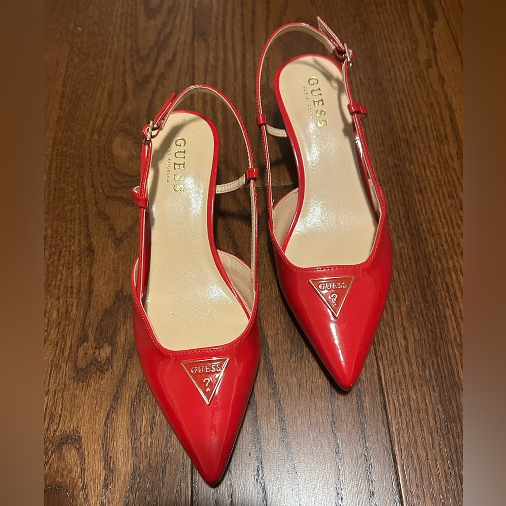 Red Guess Kitten Heels